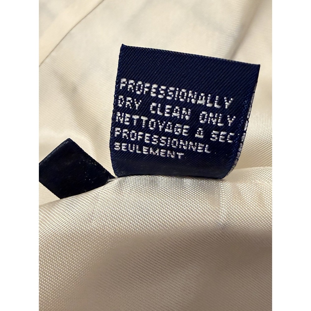 Burberrys Vintage Check Wool Vest Coat Liner Cream Navy Womens 8 USA - Picture 8 of 8
